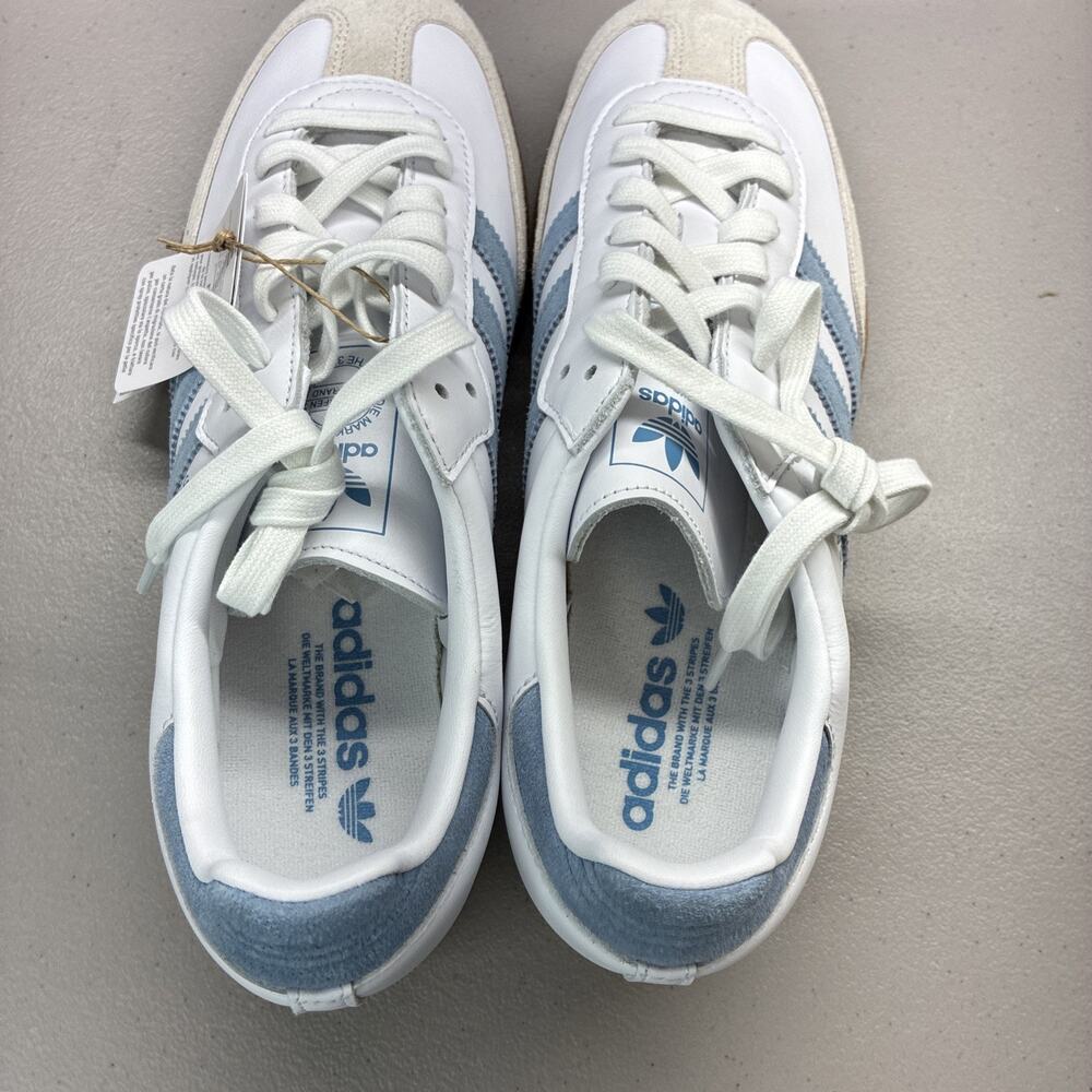 New Adidas JS1391 Women's Samba OG Size 11 White Alumina Ash Blue Sneakers - Picture 5 of 8